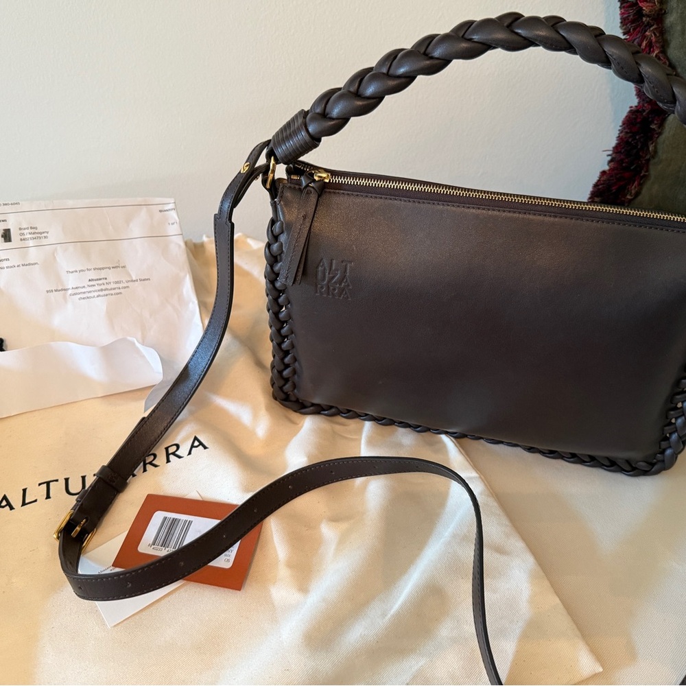 ALTUZARRA Mahogany style CORE-7063 Cross body Braided Bag Purse Fabulous